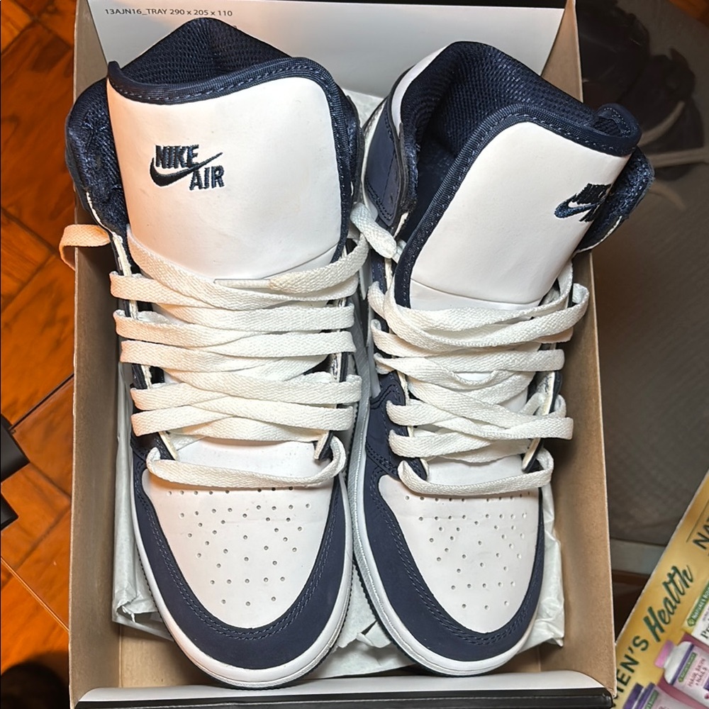Barely Worn Jordan 1s Blue and White